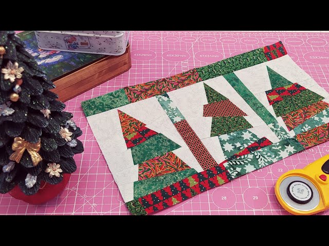 Patchwork tutorial: crazy Christmas table runner in different way