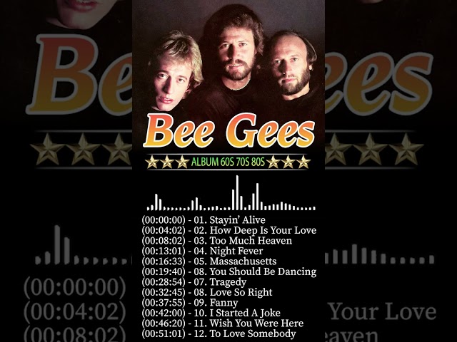 Bee Gees 🔰 Greatest Hits Full Album 💘 The Best Songs Of Bee Gees Playlist 60's 70's 80's Short 17