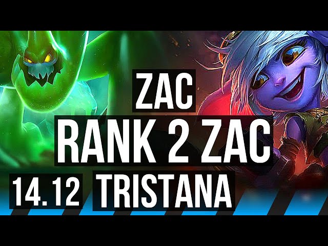 ZAC vs TRISTANA (MID) | Rank 2 Zac, 9/2/15, 2300+ games, Legendary | BR Challenger | 14.12