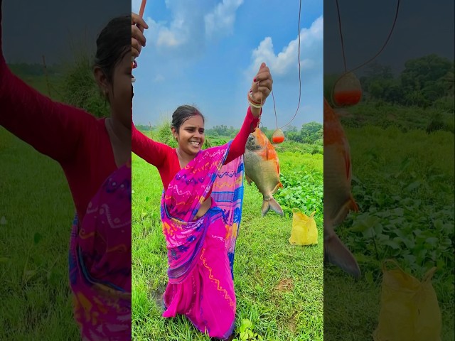 Unique Hook Fishing 🎣🎣Rupchand fishing #indianladyhookfishing #fishingtechniques #villagehookfishing