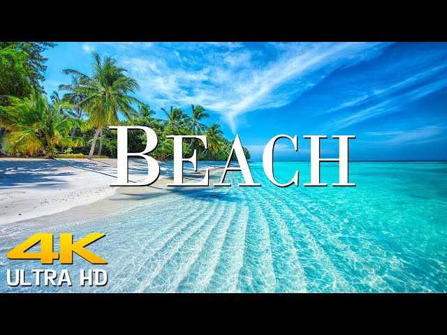 FLYING OVER BEACH 4K ULTRA HD HDR - Scenic Relaxation Film With Calming Music || Scenic Film Nature