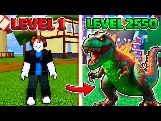 Noob To Max Level with T-Rex Fruit Lvl 1-2550 (FULL) in Blox Fruits