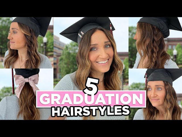 5 Quick & Easy GRADUATION Hairstyles (with a Cap) | Cute Girls Hairstyles Hacks