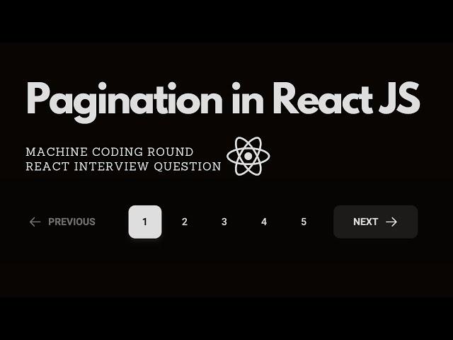 Pagination in React Js | Machine Coding Round | React Interview Question