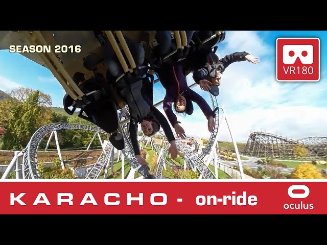 KARACHO VR180 - VR Roller Coaster | on-ride POV Tripsdrill Erlebnispark - back view Oculus