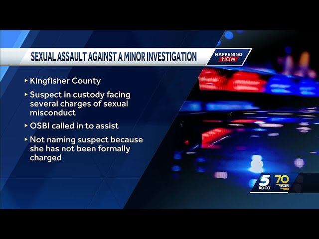 Kingfisher Sheriff's Office is investigating a sexual abuse case against a minor