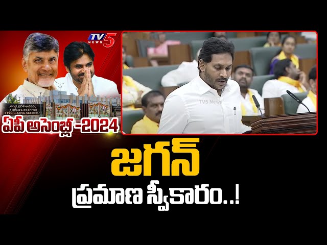 YS Jagan Mohan Reddy Taking oath as Pulivendula MLA in AP Assembly | TV5 News
