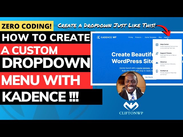 How to Create a Custom Dropdown Menu with Kadence (Create a dropdown menu as seen on kadencewp.com!)