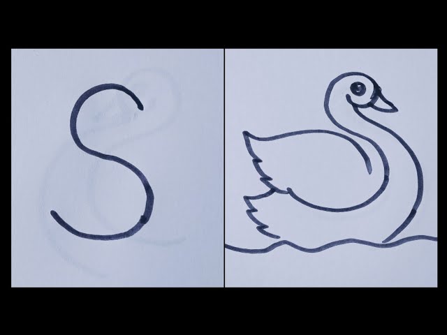 How to draw swan // easy step by step//swan drawing tutorial