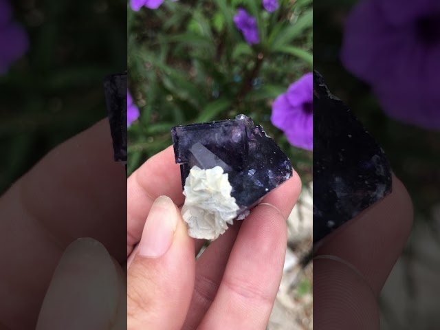 Rare Yaogangxian Fluorite with Rutile, Bladed Calcite, Mica and Arsenopyrite