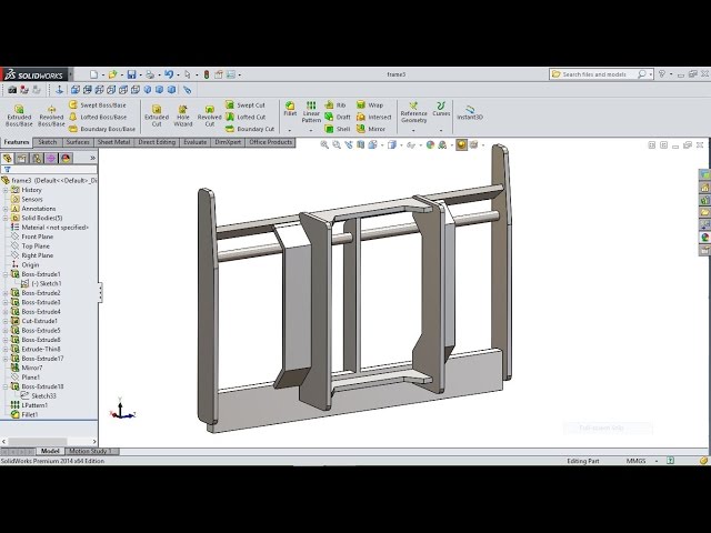 SolidWorks Tutorial | Forklift 6. Frame3