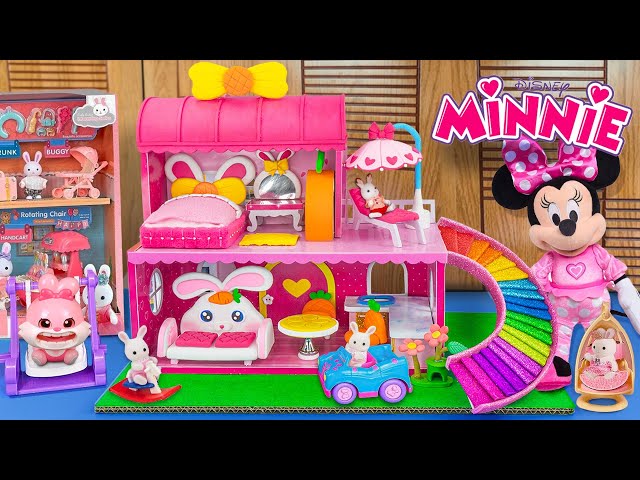 21 Minutes Satisfying Unboxing Cute Pink Minnie Mouse House ( Bedroom, Kitchen ) 🌈 Review ASMR Toys