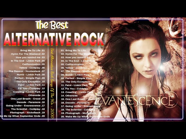Alternative Rock Hits from the 90s and 2000s 🔥 Evanescence, Linkin park, Green Day, Coldplay