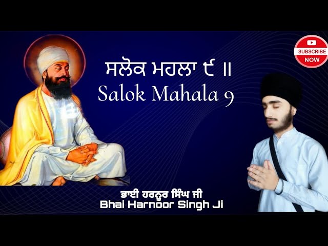 Salok Mahala 9 | ਸਲੋਕ ਮਹਲਾ ੯ | Path Video | Bhai Harnoor Singh Ji