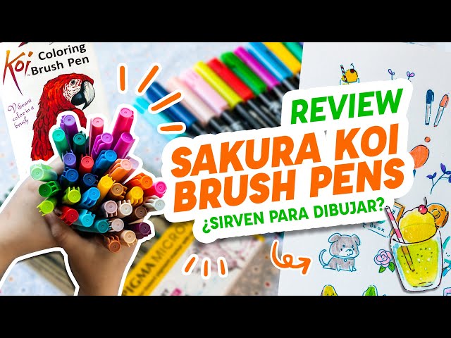 Sakura koi Coloring Brush Pens Review ✨ | ¿SIRVEN PARA PINTAR? Demostración