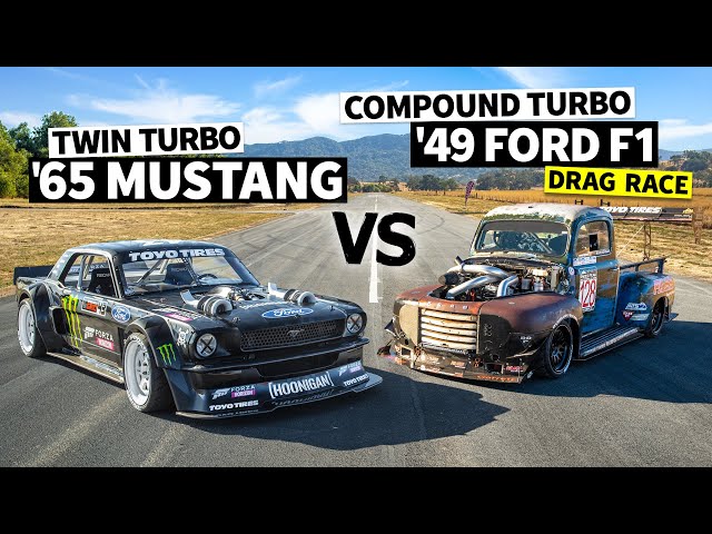 1,200hp Compound Turbo Diesel F100 vs Ken Block’s 1,400hp AWD Ford Mustang // Hoonicorn vs the World
