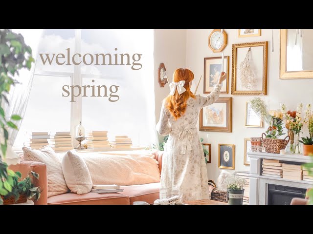 welcoming spring 💐 a springtime reset vlog // cleaning, organizing & making a spring bucketlist