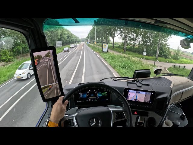 ASMR 🇳🇱 POV Truck Driving with Mercedes Actros in Rotterdam Suburbs (4K UHD)