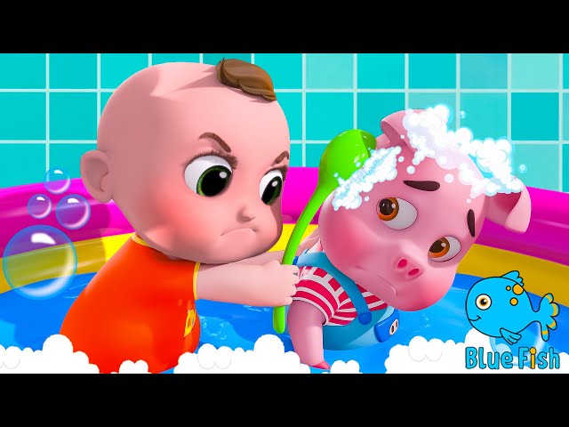 Bubble Bath Song | Row the Bathtub Boat | Nursery Rhymes & Kids Songs | Blue Fish