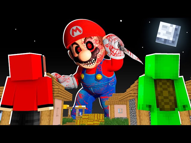 Why Creepy Mario BECAME TITAN and ATTACK JJ and MIKEY at 3:00am ? - in Minecraft Maizen