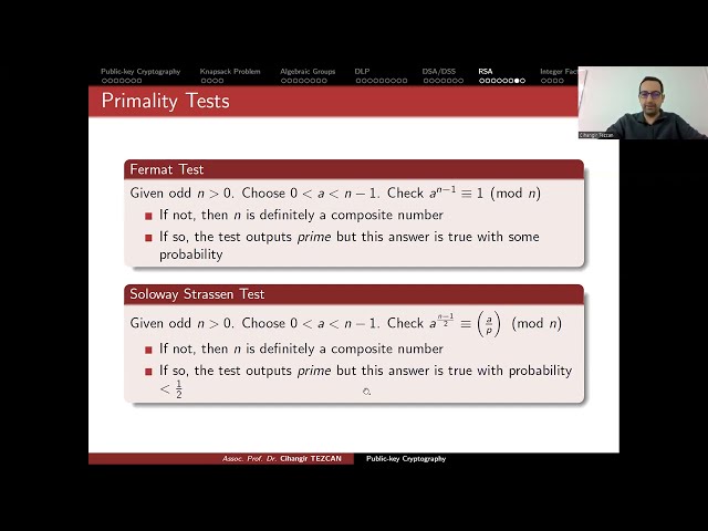 RSA Cryptosystem and Primality Tests