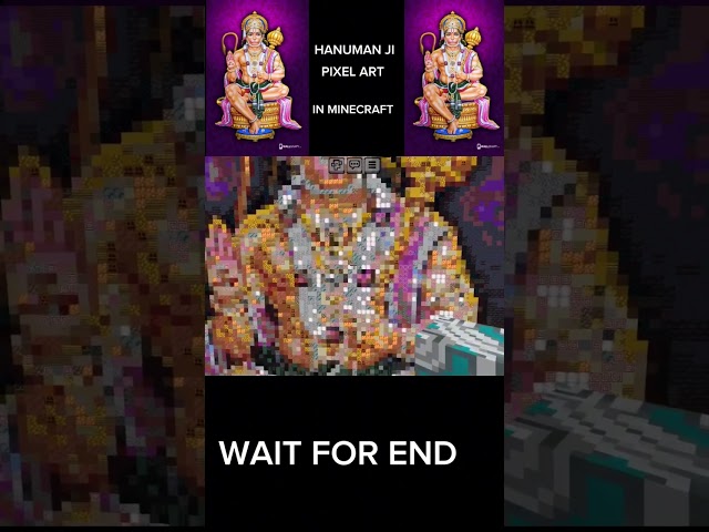 Hanuman ji pixel art in Minecraft 🚩 #shorts #minecraft #pixelart #hanumanji #algrow #decodingyt