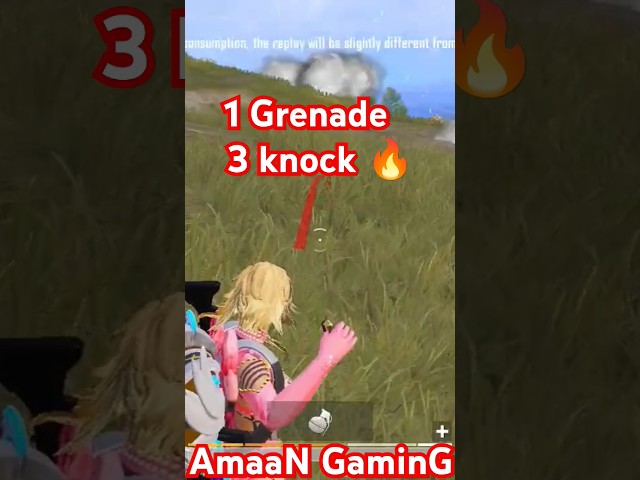 1 Grenade 3 knock ⚡ (#bgmi ) #grenadetrick #1v4clutch #1v3 #gaming #amaan #jonathangaming