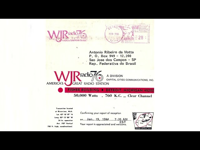 WJR 760 kHz - Detroit MI (USA) - 1981