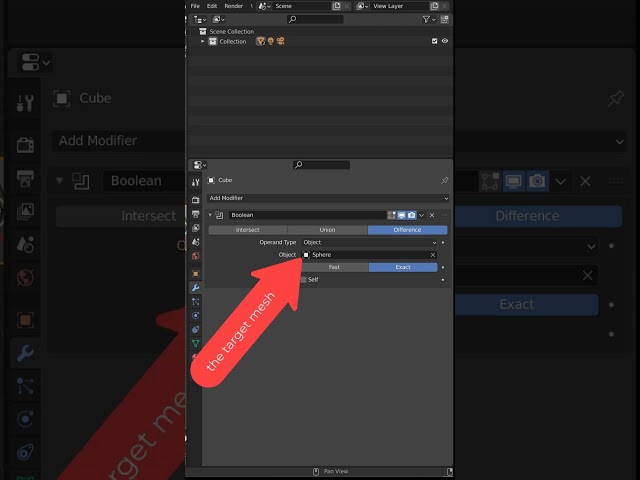 How to use the Boolean Modifier in Blender #shorts