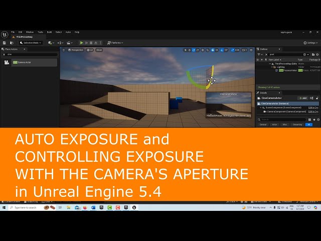 Auto Exposure and Controlling Exposure with the Camera's Aperture in Unreal Engine 5.4