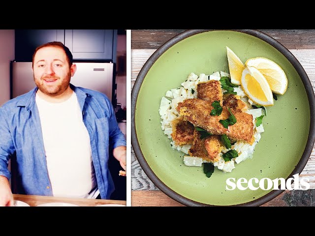 Cheddar Salmon Fish Fingers and Celery Mash | Seconds with Joel Gamoran