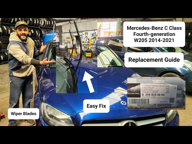 how to replace wiperblades on Mercedes C Class W205 mk4 #windshield