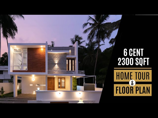 Home Tour & Floor Plan 2300 sqft 4BHK modern contemporary budget Kerala House | 6 cent Plot Home