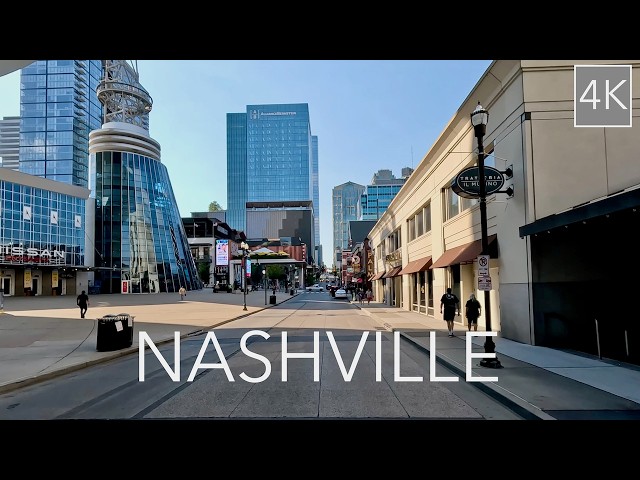 Downtown Nashville Tennessee City Drive Tour 4K - Driving the Music City / Nashvegas