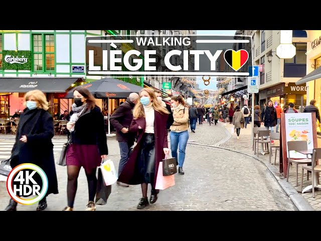 Liège, Belgium 🇧🇪 City of Waffles & Long Staircase Walk 2022 4K-HDR 60FPS Walking Tour (▶48 min)