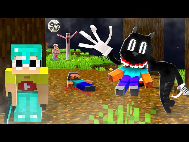 We Survived Cartoon Cat in Minecraft.. || Minecraft's Cartoon Cat Part 11