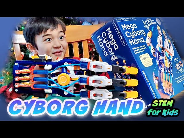 Mega Cyborg Hand Review Build & Play Kids Robot Toy STEM Science Experiment Video for Kids