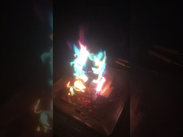 Magic flames in fire pit