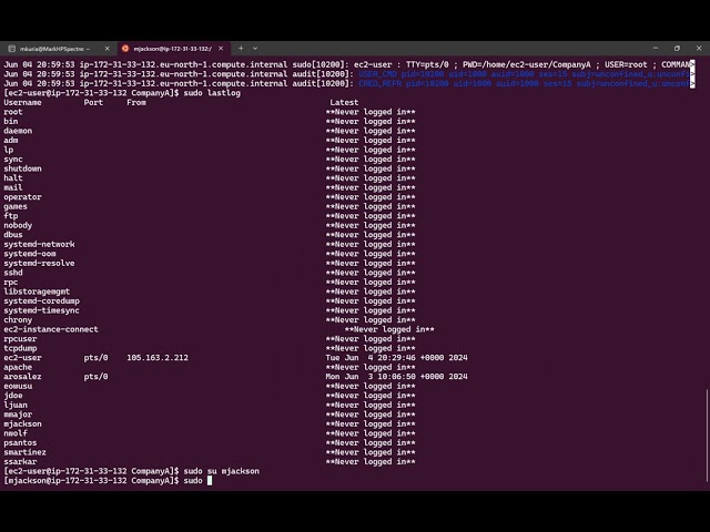 AWS Lab 245 Managing Log Files Linux Command Line