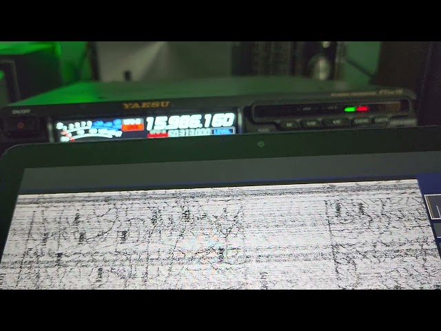 DWD Polarstern Germany WeatherFax broadcast noisy decode on Android tablet 15986 kHz USB Shortwave