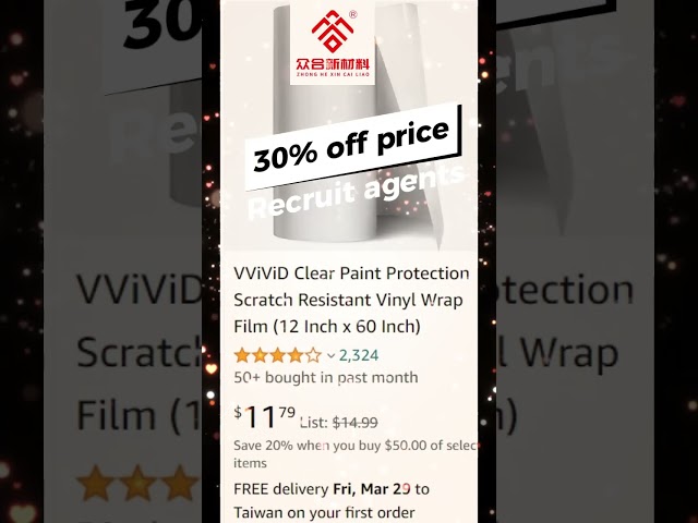 VViViD Clear Paint Protection Scratch Resistant Vinyl Wrap Film (12 Inch x 60 Inch)