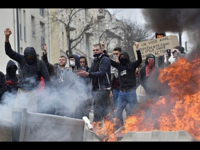 Протесты и беспорядки во Франции на 1 мая , нарезка