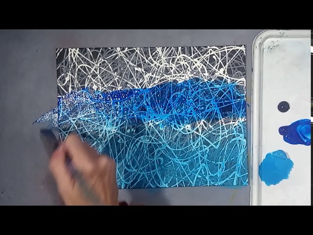 Ombre Abstract Painting - Monochromatic Painting Demo - Acrylic Painting Technique