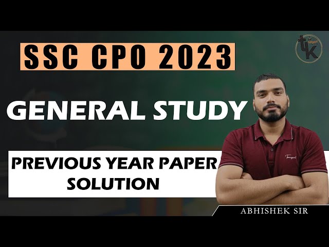 SSC CPO-2023 Paper Detailed Solution (dated:03-10-2023) |GS Section Solution |@TaiyariKaro