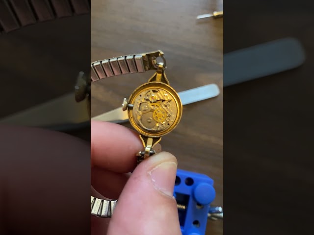 Automatic Watch Movement on a Caravelle Vintage Gold Ladies Watch