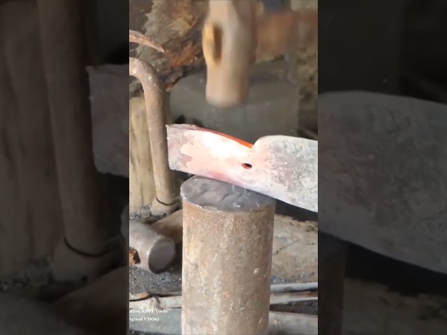 Cleaver knife handle forging process #shorts #short #shortsvideo #shortvideo #shortsfeed #how #reels
