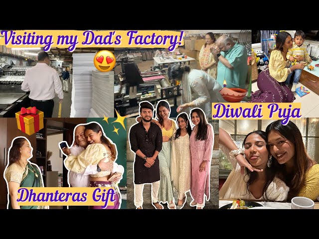 Parents gifted me DIAMONDS for Dhanteras🥹✨ Dad's Factory Diwali Puja & Tour! #HustleWSar
