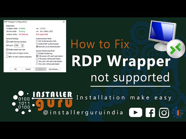 rdp wrapper not supported windows 10 (fix RDP wrapper error in Windows 10🔥💻 (English)@installerguru