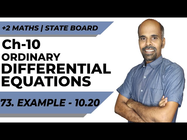 Class 12 | example 10.20 | Ordinary Differential Equations | Class 12 | State Board | ram maths