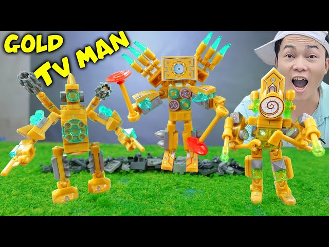 Hải Củ Cải Ghép Lego TV Man, Clock Man, Camera Man Vàng Chờ Anh Titan TV Man Trở Về